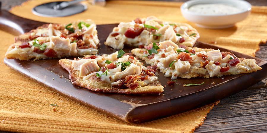 Chicken Bacon Ranch Flatbread Pizza