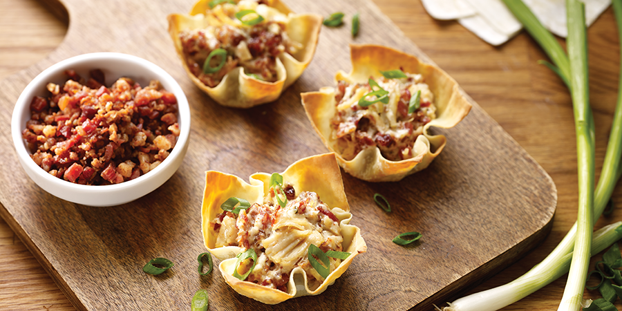 Creamy Bacon Chicken Ranch Wonton Cups